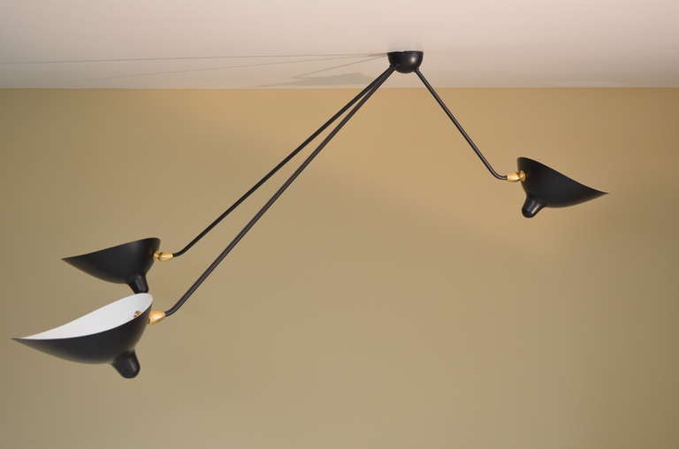 Spider ThreeArm Ceiling Lamp by Serge Mouille For Sale at 1stdibs