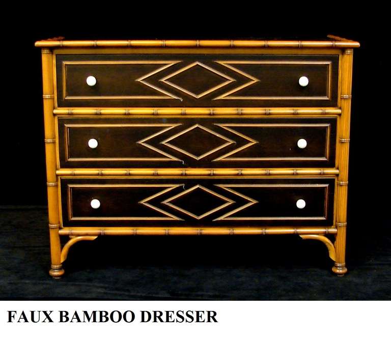 Plantation Style Faux Bamboo Dresser by Grange. at 1stDibs