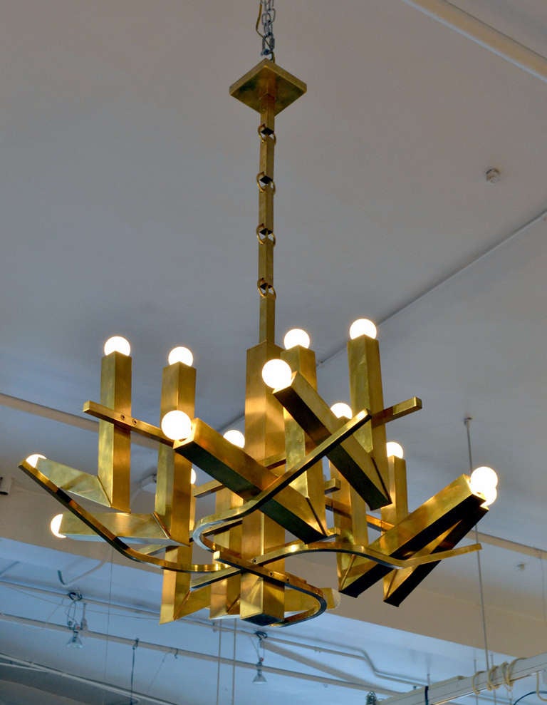 Geometric Chandelier by Gaetano Sciolari, Italy at 1stDibs