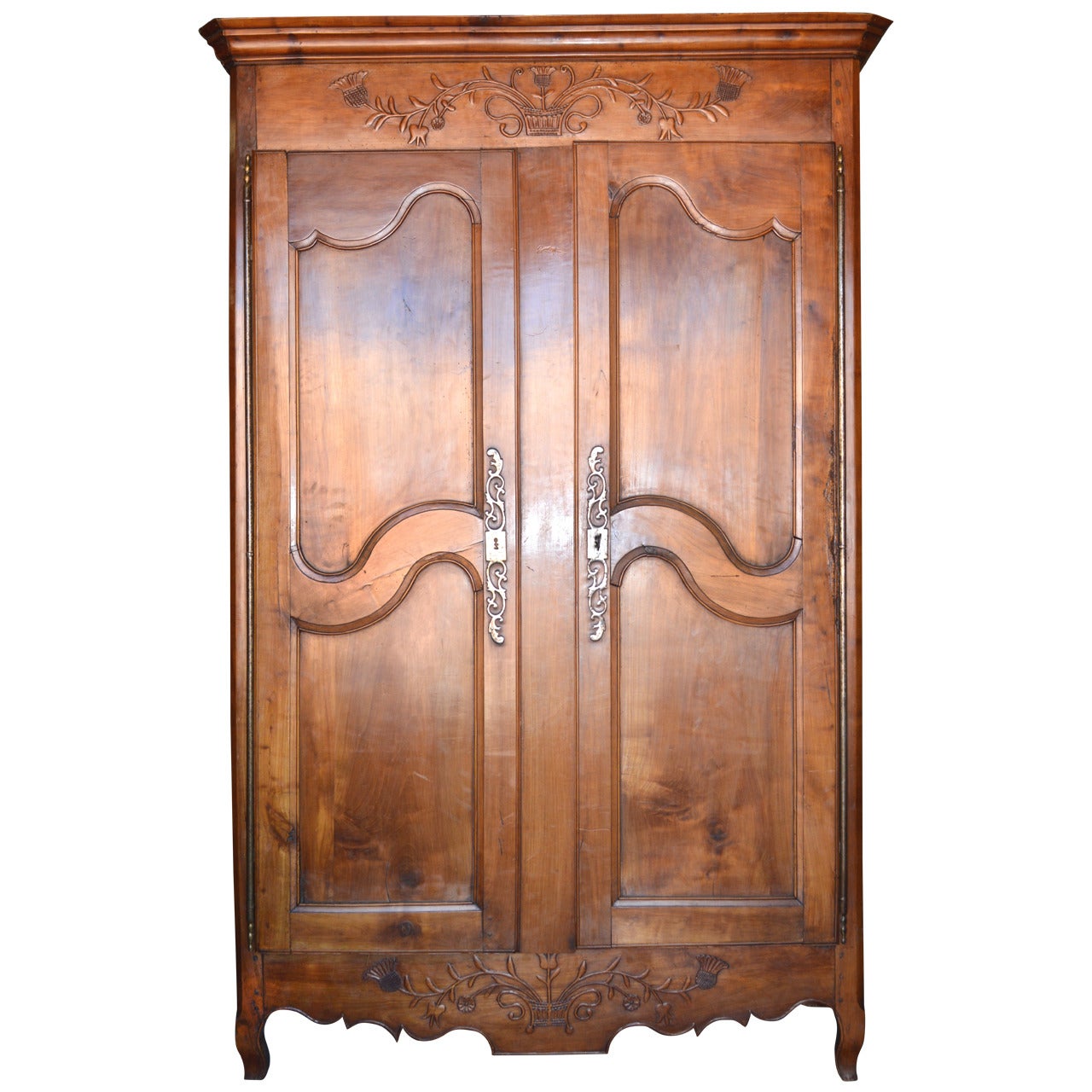 Brushed silver hardware brings a contemporary flair, and ensures these stunning pieces will be the perfect complement to any decor.the armoire has. louis xv period armoire in cherrywood