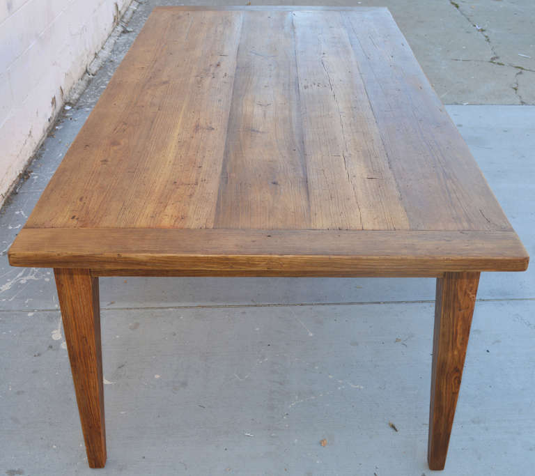Expandable Harvest Table in Vintage Heart Pine, Custom Made by Petersen
