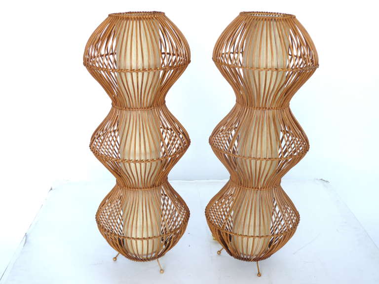 Rattan Table Lamps at 1stdibs
