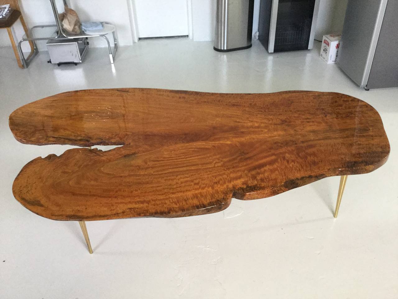 Large Organic Koa Wood Slab Coffee Table at 1stDibs