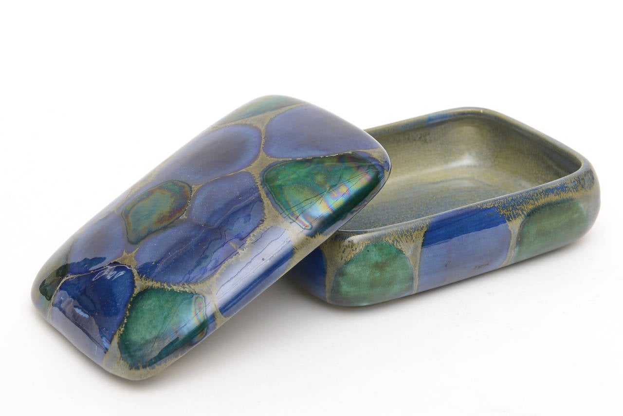 Italian Glazed Ceramic Lidded Box at 1stdibs
