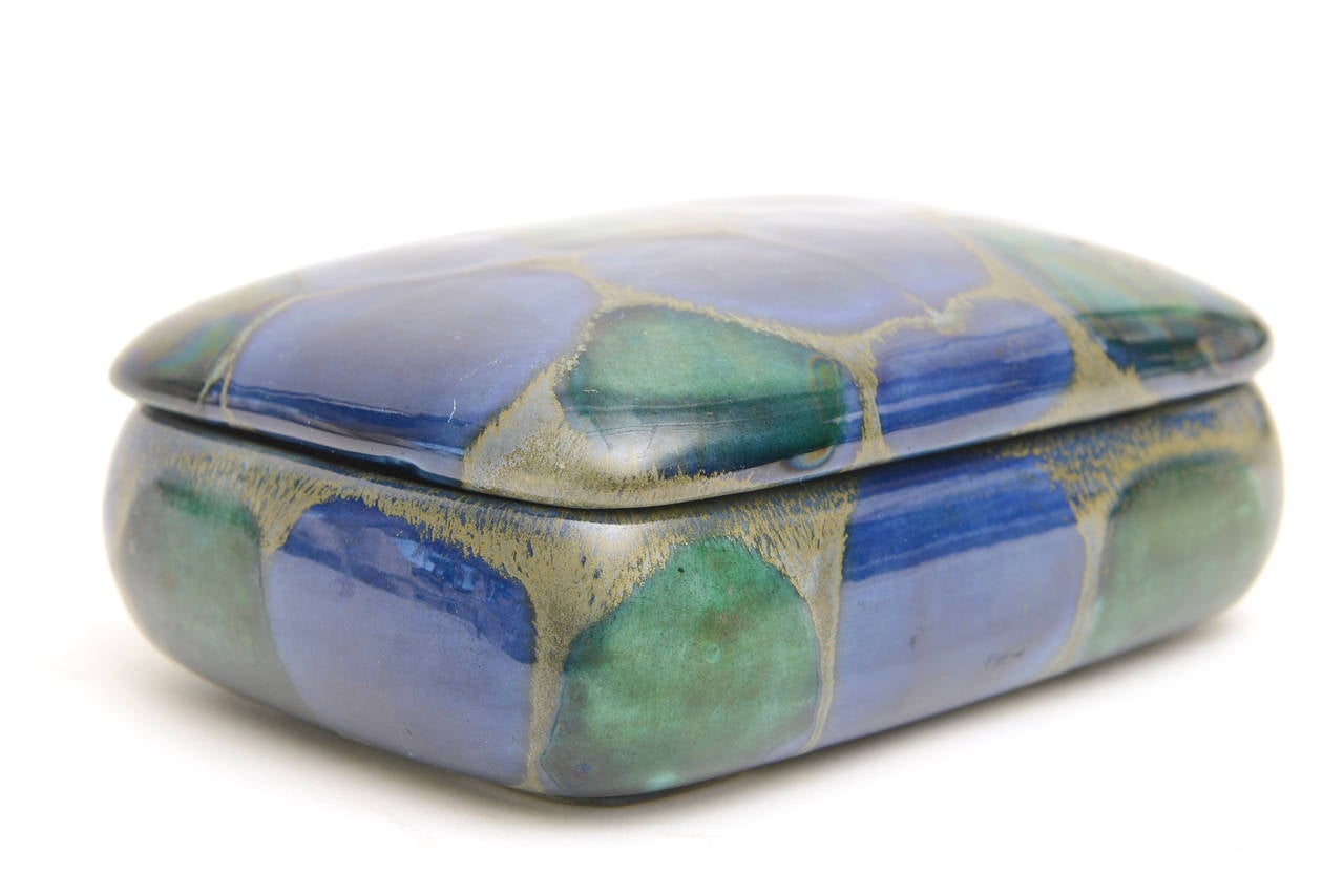 Italian Glazed Ceramic Lidded Box at 1stdibs