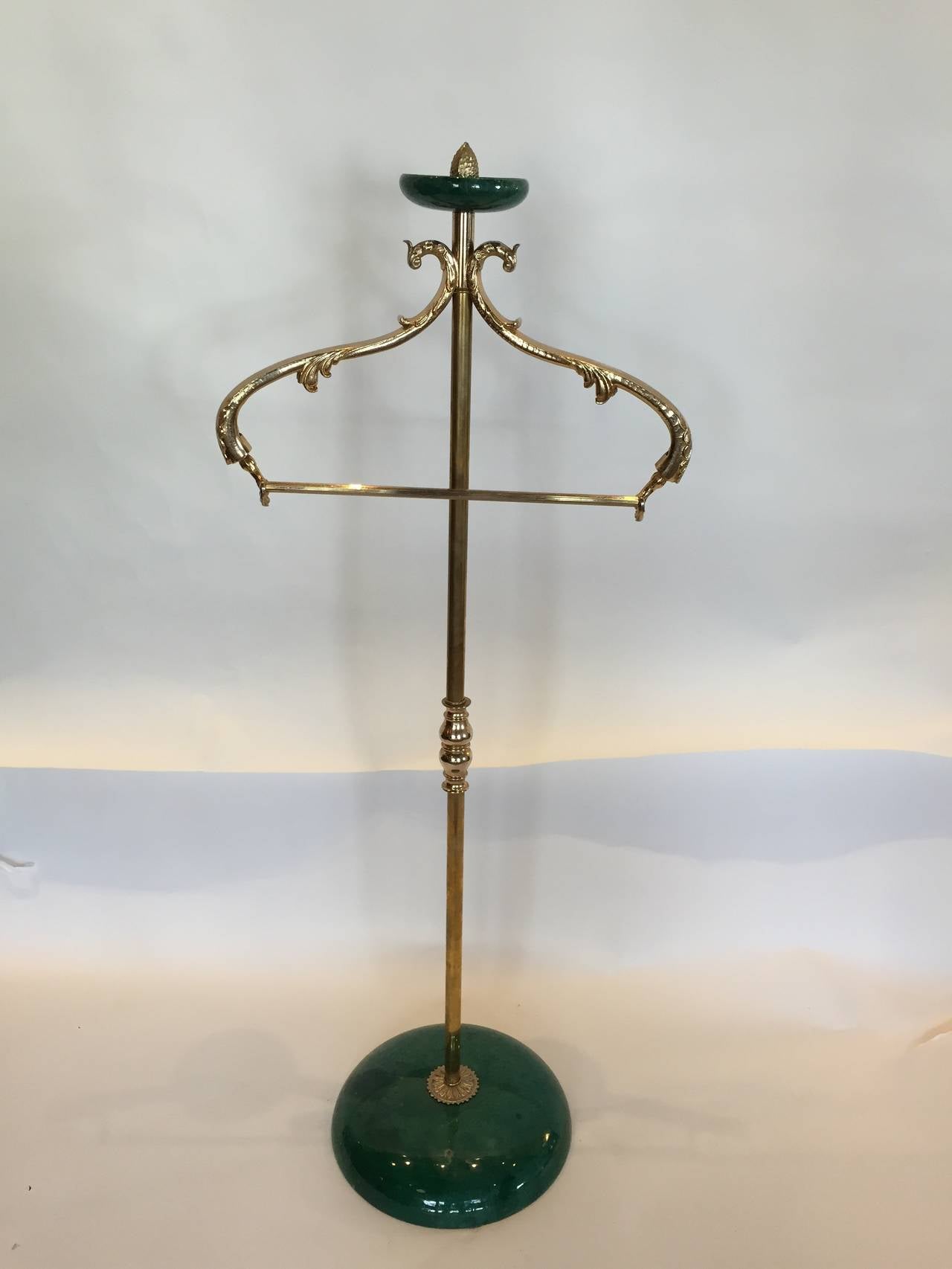 Vintage Aldo Tura Green Goatskin Valet Stand at 1stdibs