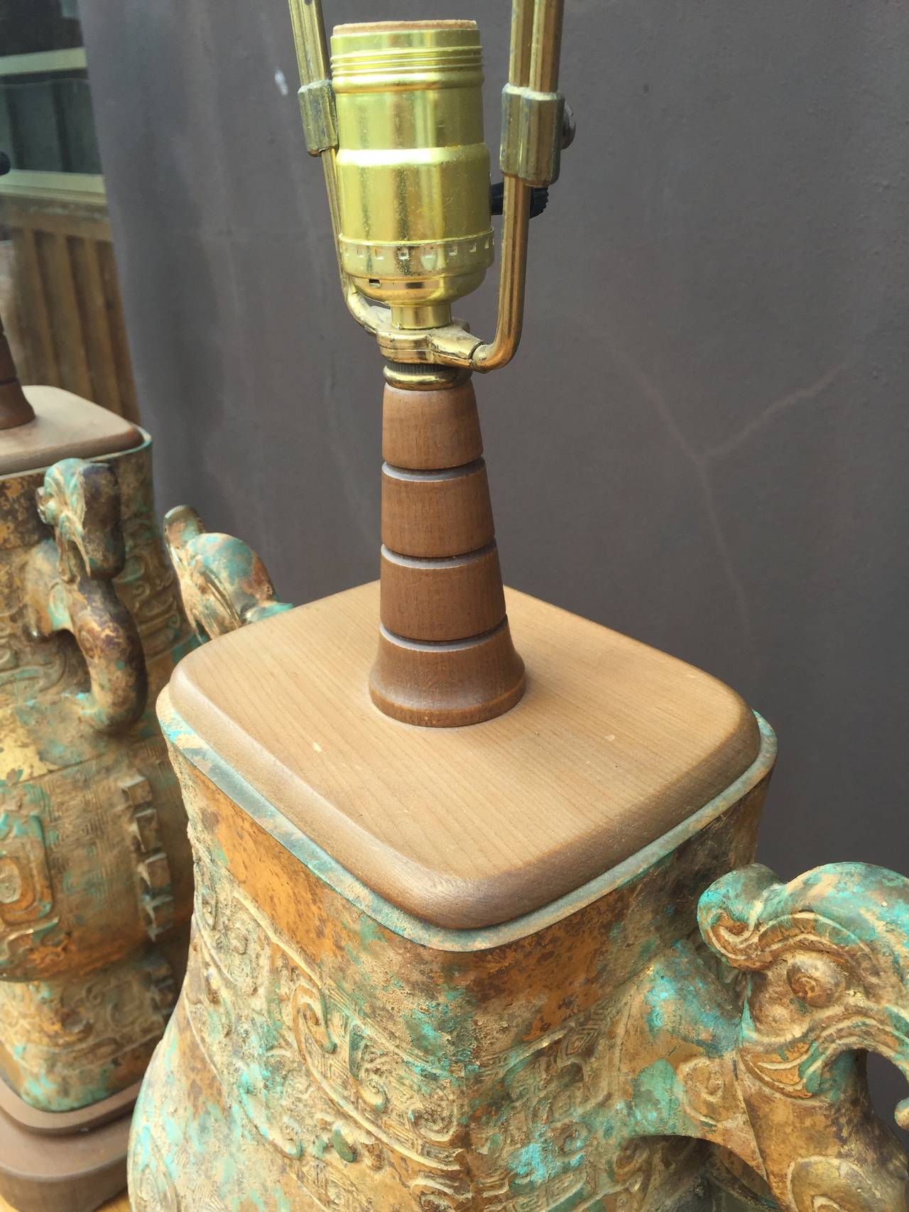 Remarkable Pair of Asian Table Lamps For Sale at 1stdibs