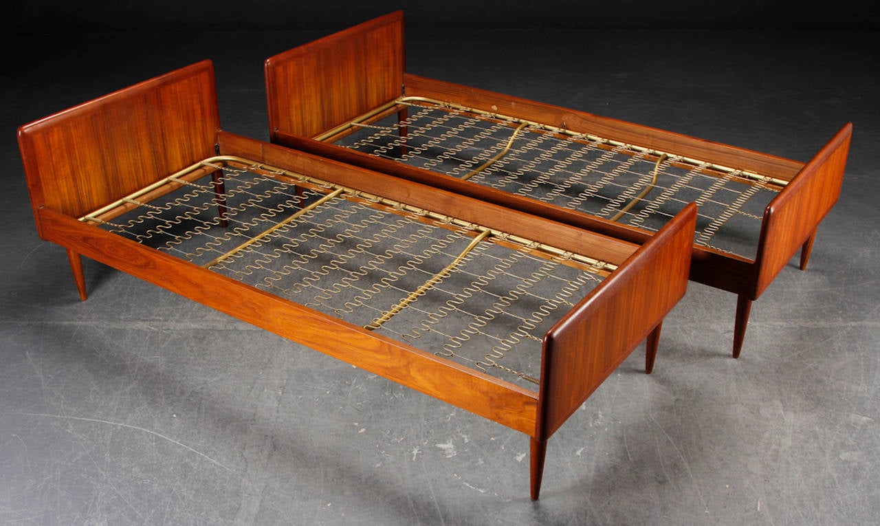 Pair of Danish Modern Early 1960s Teak Single Beds at 1stdibs