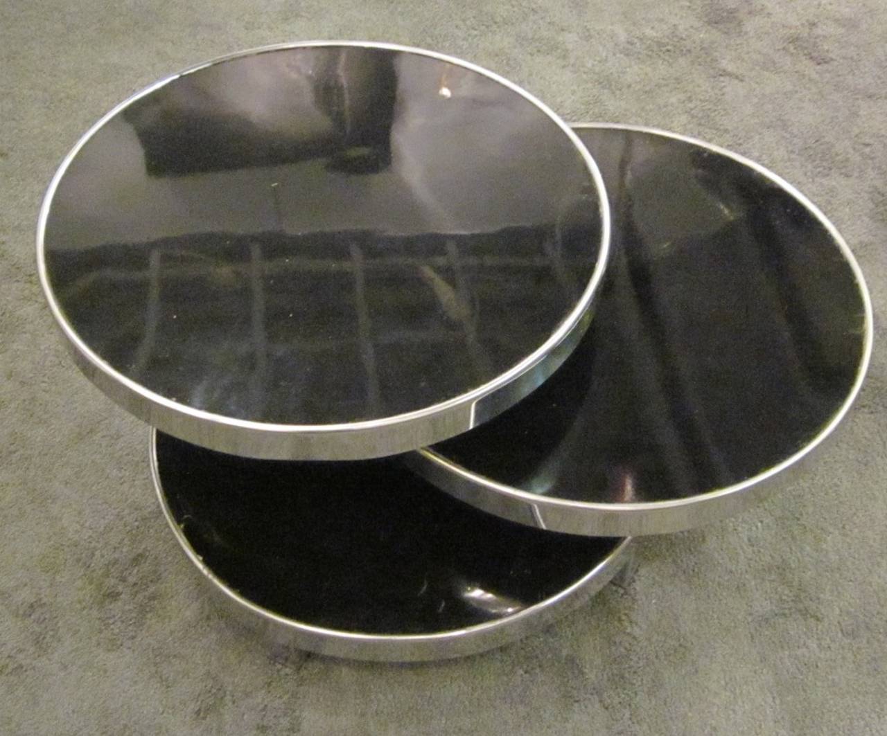 ThreeTiered Stackable Round Coffee Table, Italy, MidCentury at