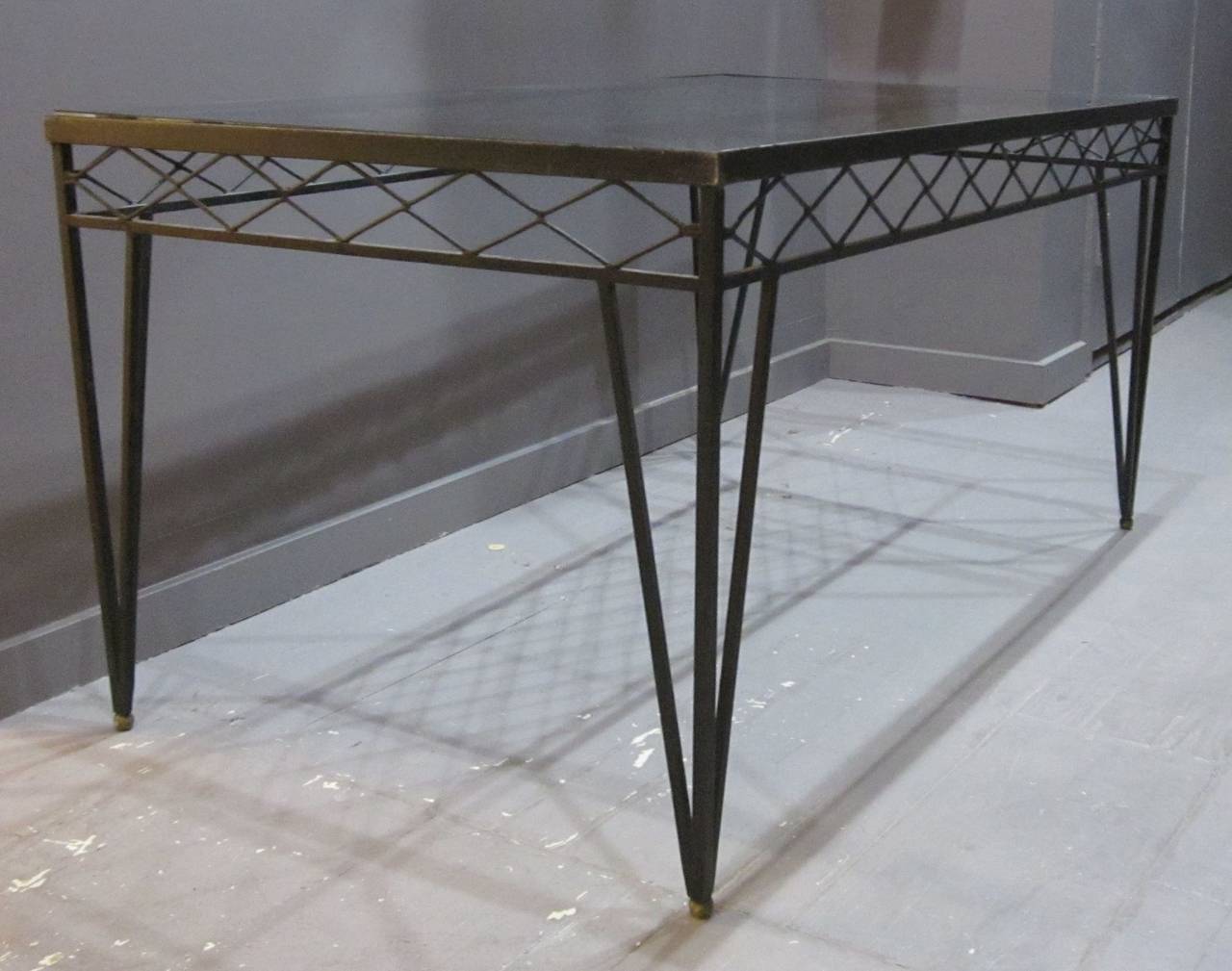 Circa 1940s Wrought Iron Rectangular Dining Table, France at 1stDibs