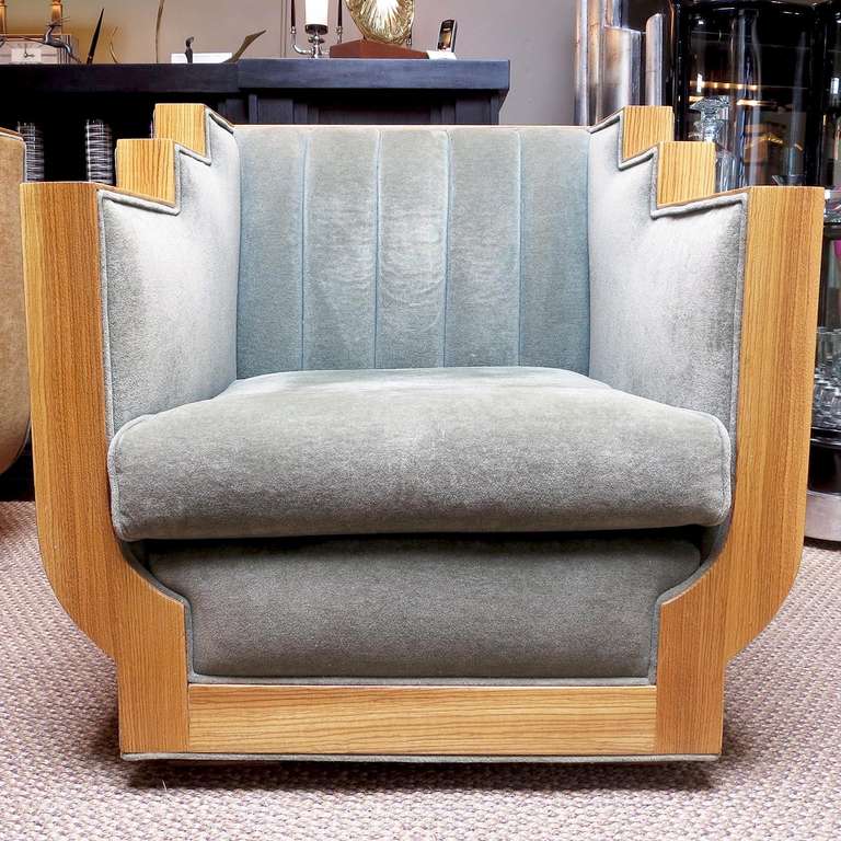 Art Deco Style Sofa Set in TwoToned Mohair at 1stDibs two toned couch