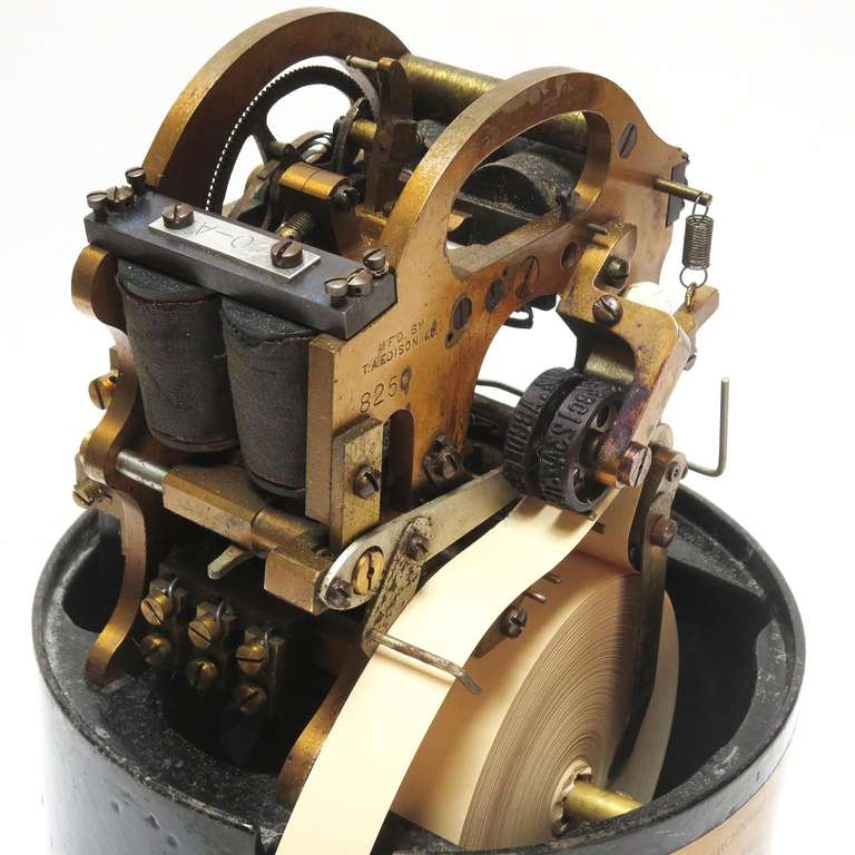 Wall Street Stock Ticker Machine Designed by Thomas Edison at 1stdibs