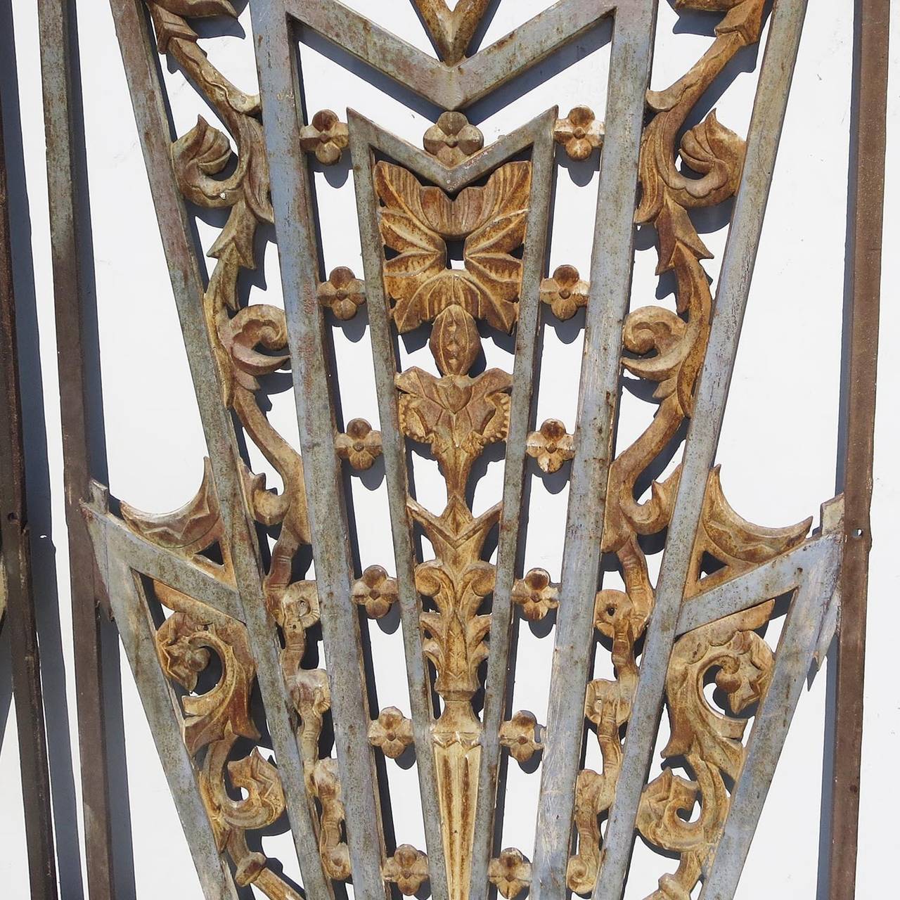 Art Deco Cast Iron Grates, Set of Three at 1stDibs