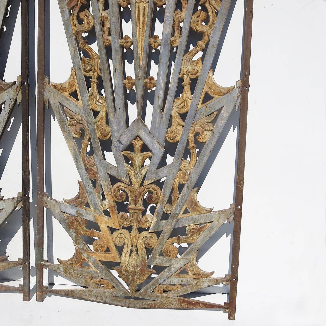 Art Deco Cast Iron Grates, Set of Three at 1stDibs