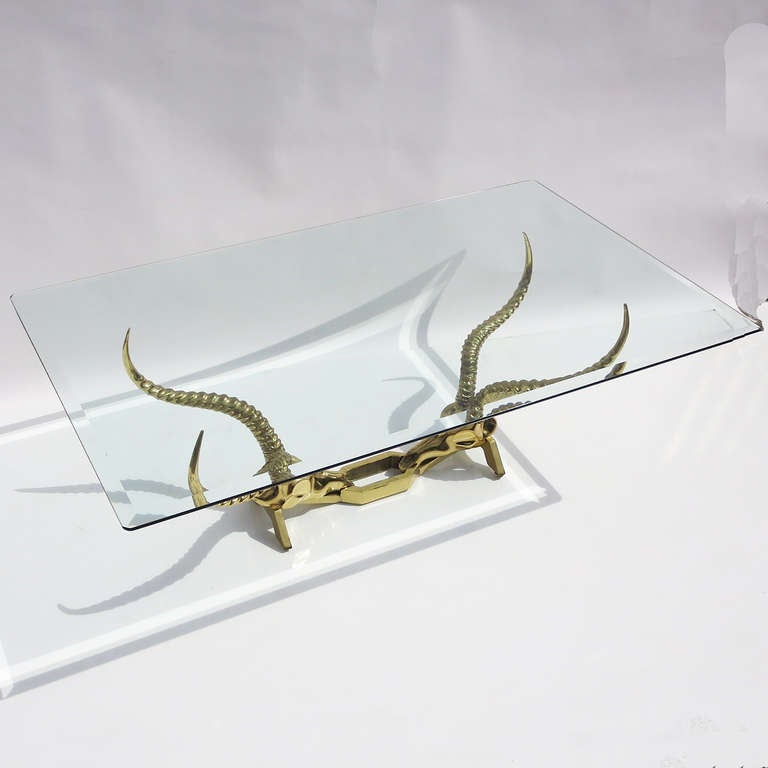 Midcentury Kudu Head Coffee Table by Fondica France at 1stDibs