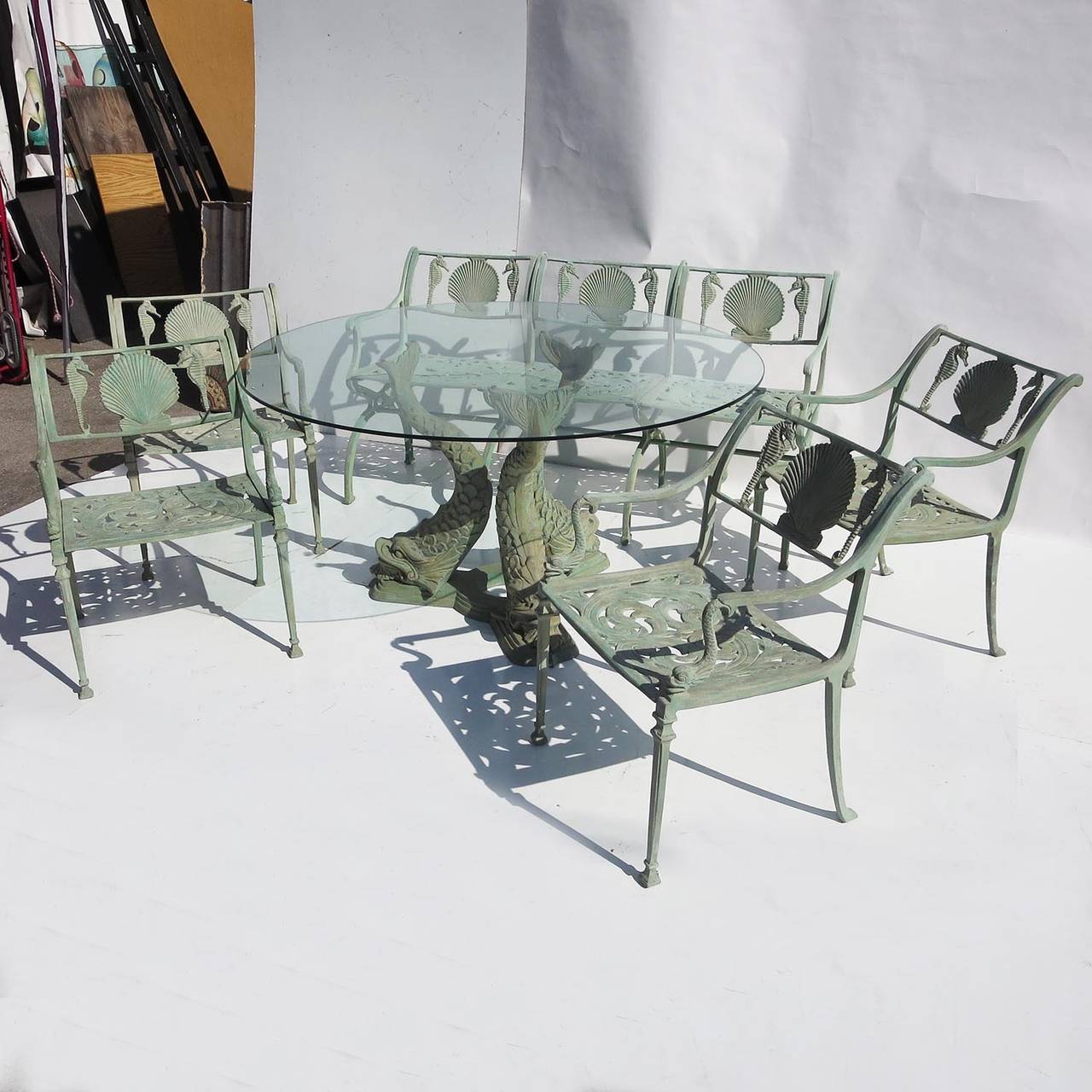 Seahorse and Shell Motif Patio Suite by Molla NYC at 1stDibs