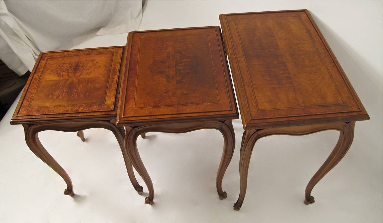 Italian Walnut Nesting Tables at 1stDibs