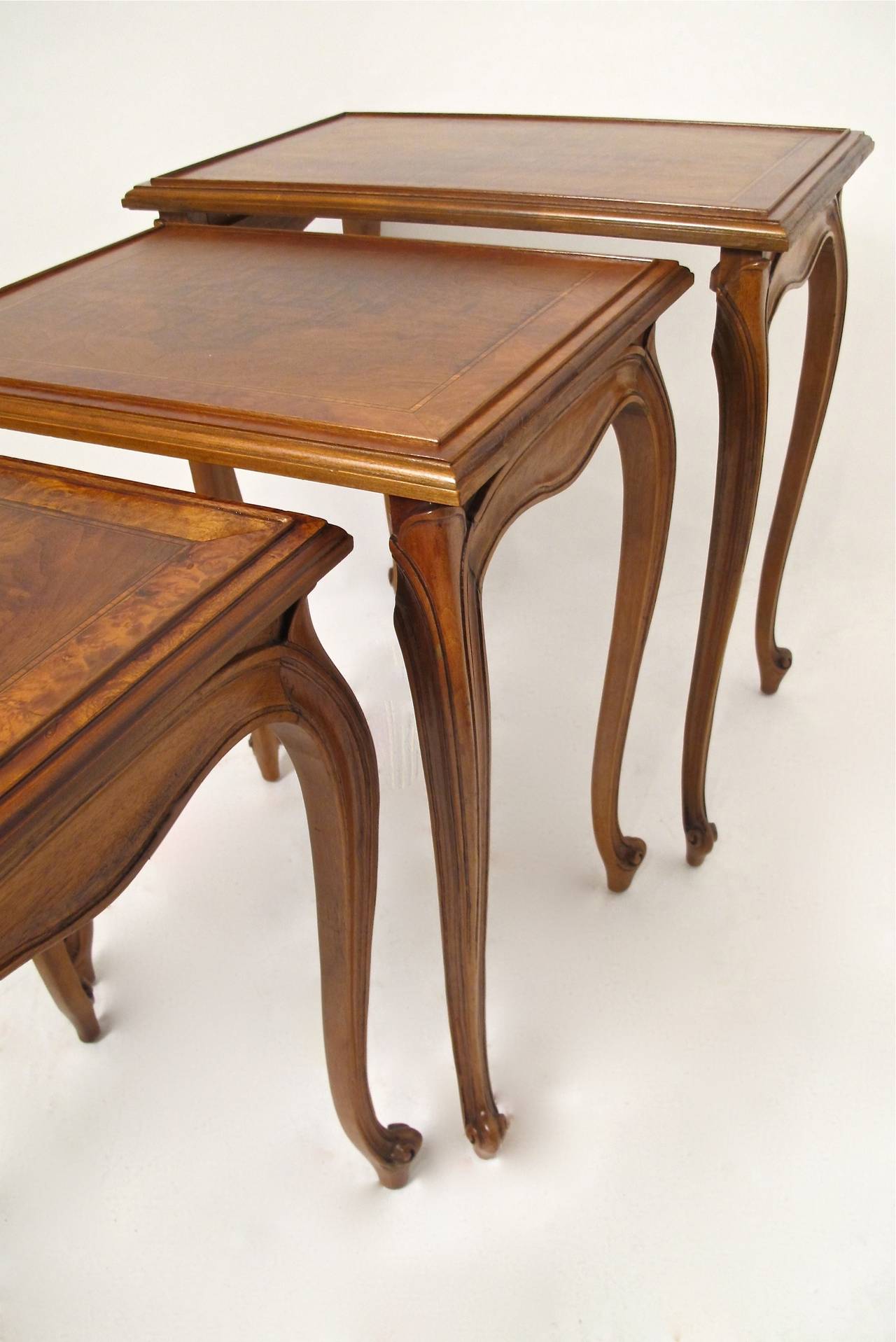 Italian Walnut Nesting Tables at 1stdibs