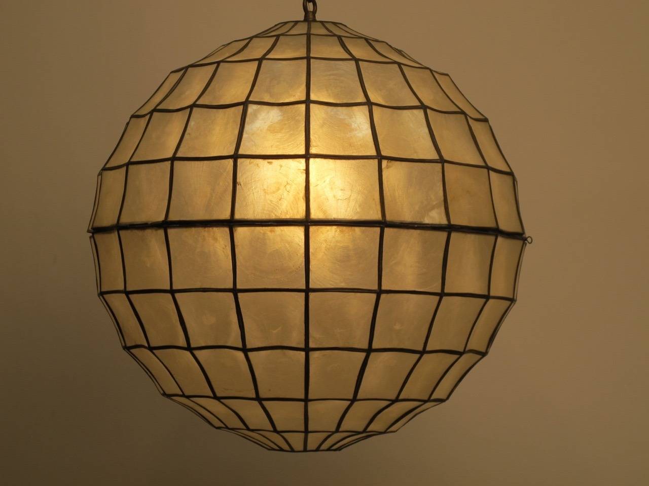 Mid Century Capiz Shell Light Fixture at 1stDibs capiz lights, capiz