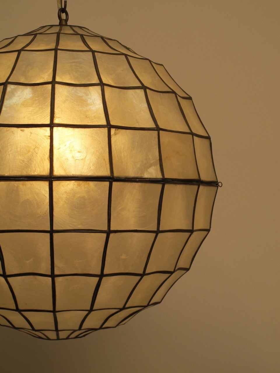 Mid Century Capiz Shell Light Fixture at 1stDibs