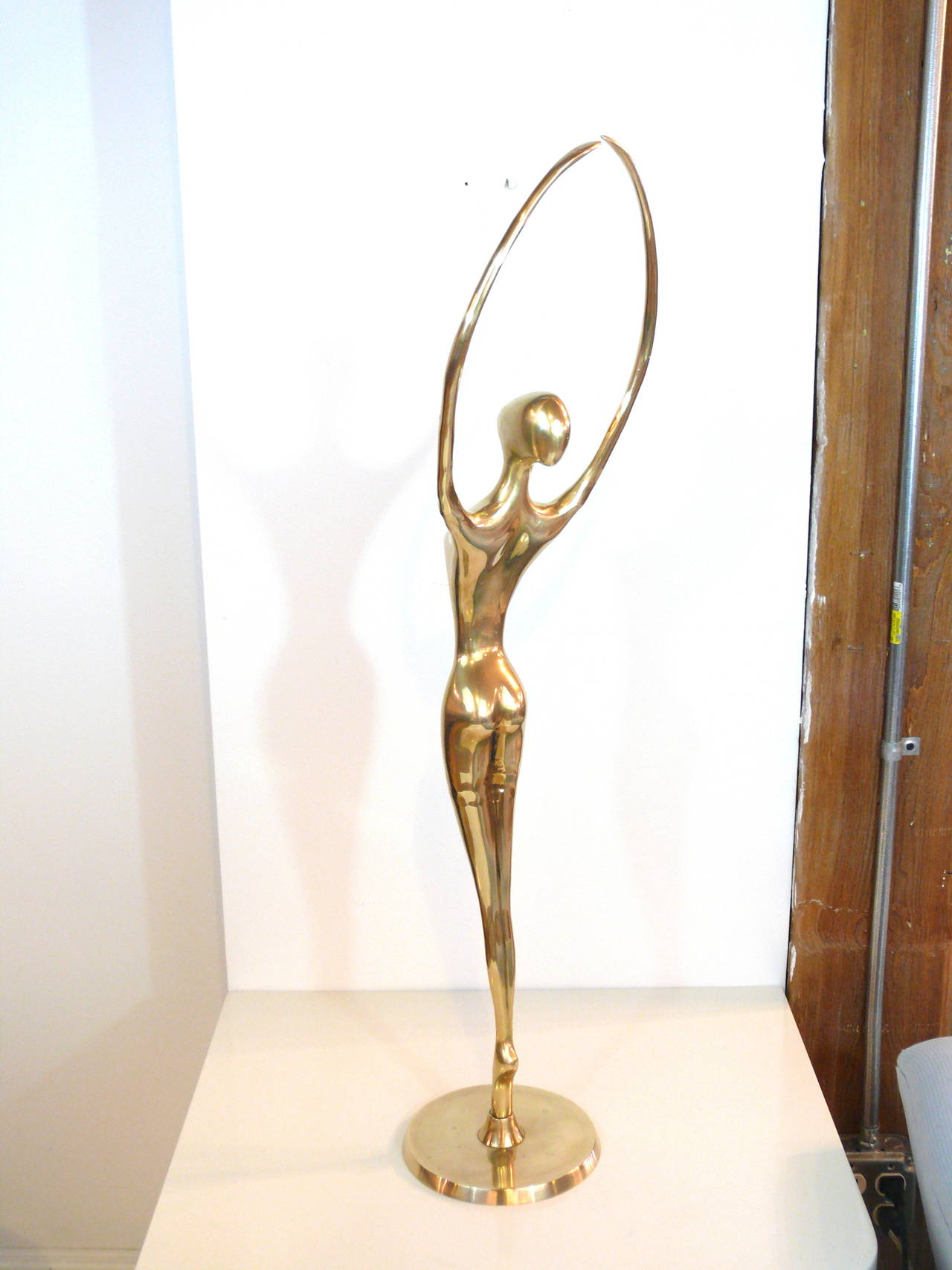 3' Tall Brass Female Sculpture at 1stDibs