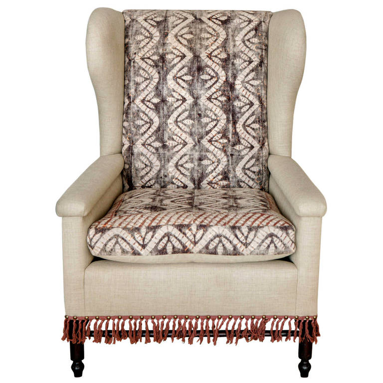 Bohemian Early 20th Century Wingback Pair Chairs For Sale at 1stdibs
