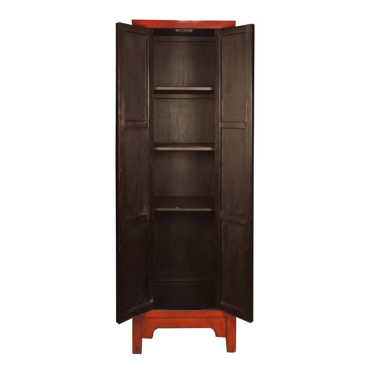 Pair of Narrow Red Lacquer Two Door at 1stDibs narrow