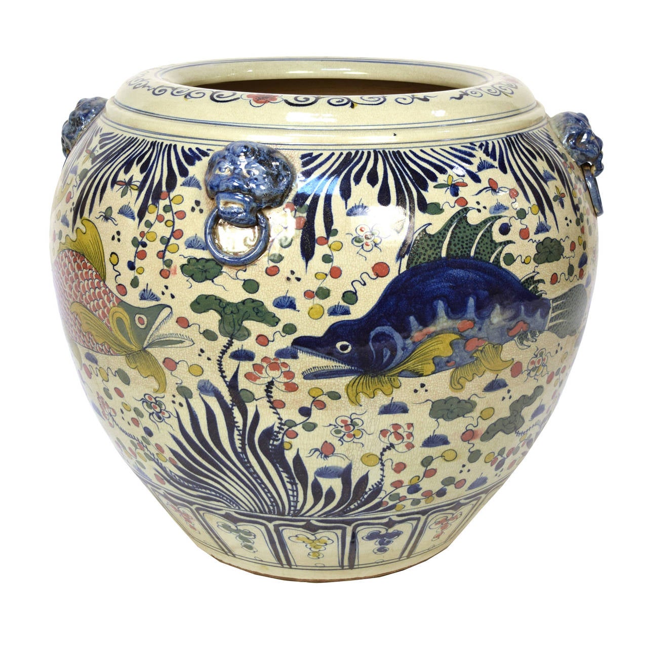 Chinese Wucai Fish Bowl For Sale at 1stdibs