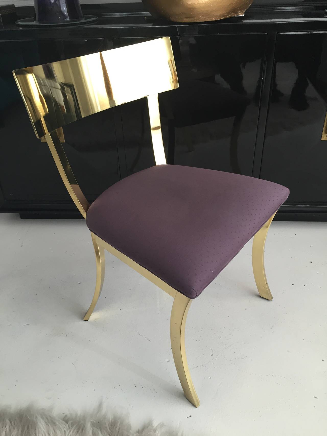 Stunning Polished Brass Klismos Chair by DIA at 1stDibs modern