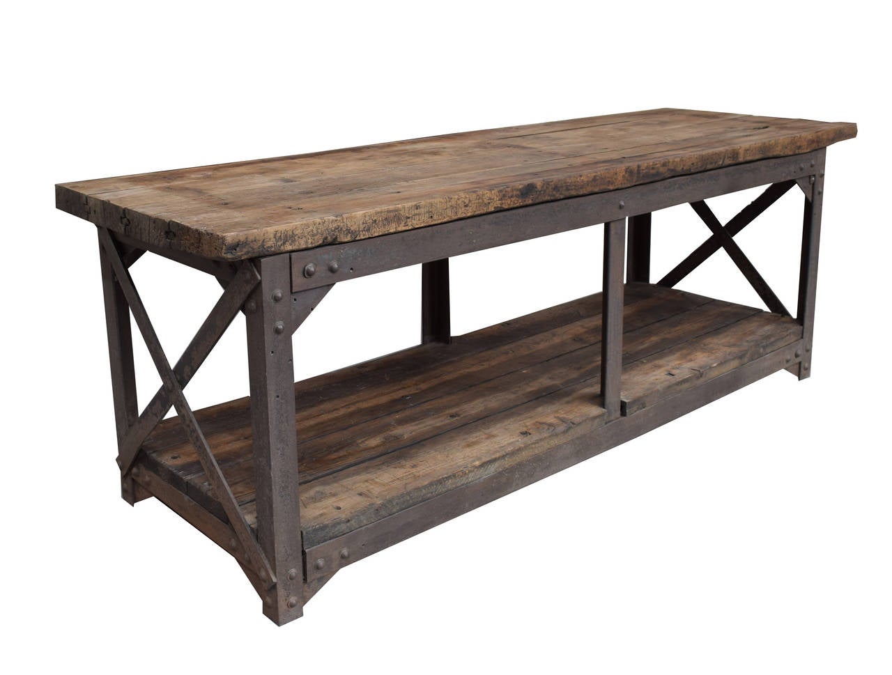 Industrial Wood and Steel Table For Sale at 1stDibs industrial steel