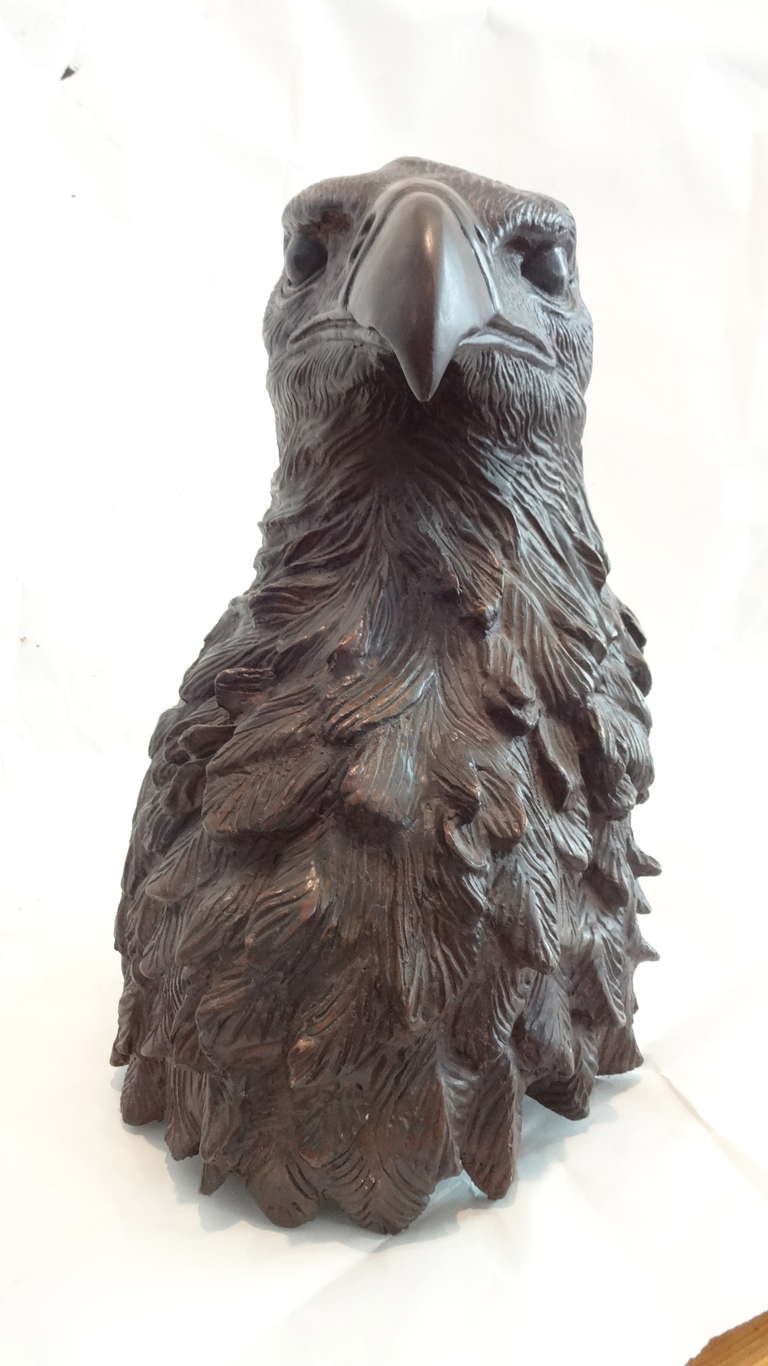 Bronze Eagle Head Statue at 1stdibs