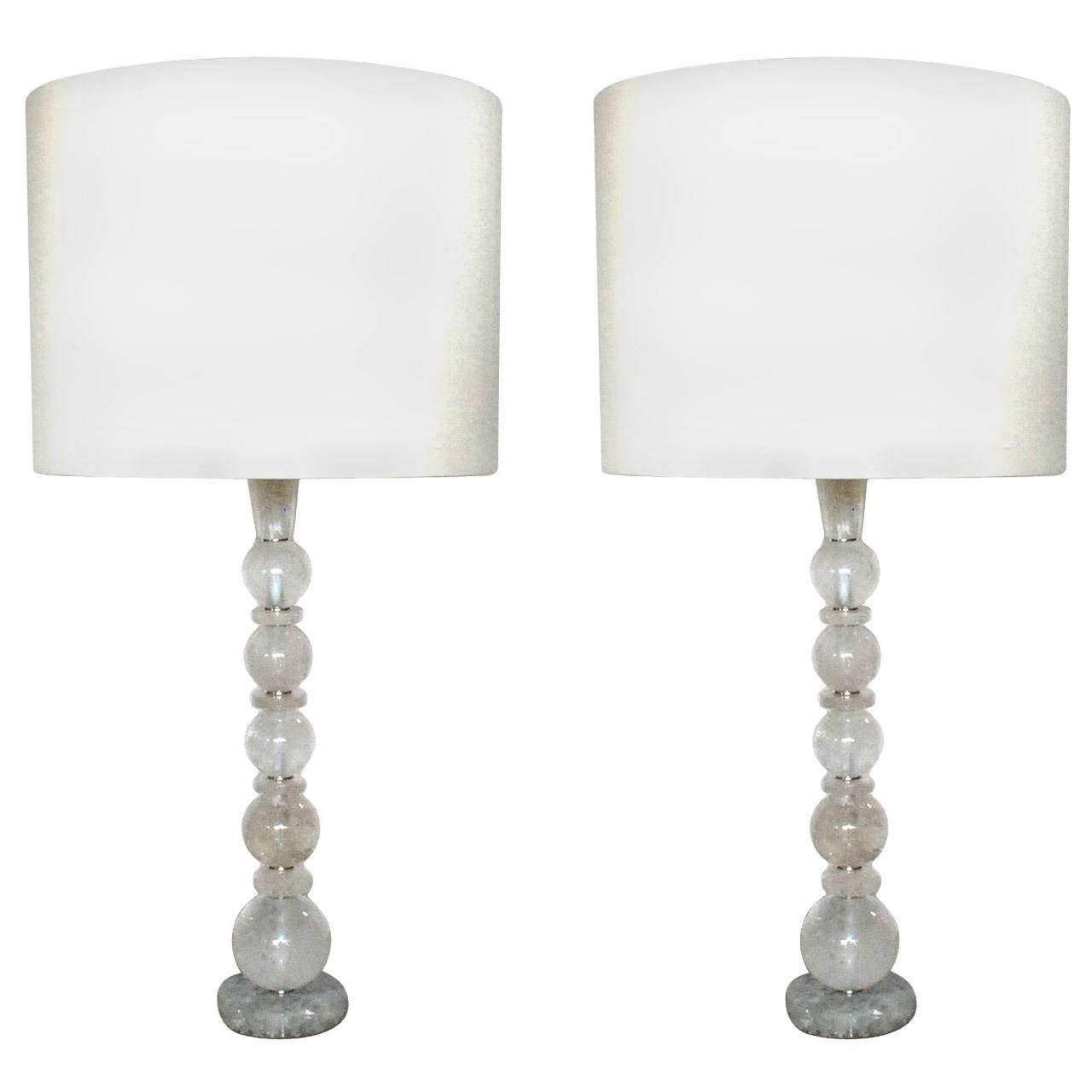 Pair of Rock Crystal Lamps For Sale at 1stdibs