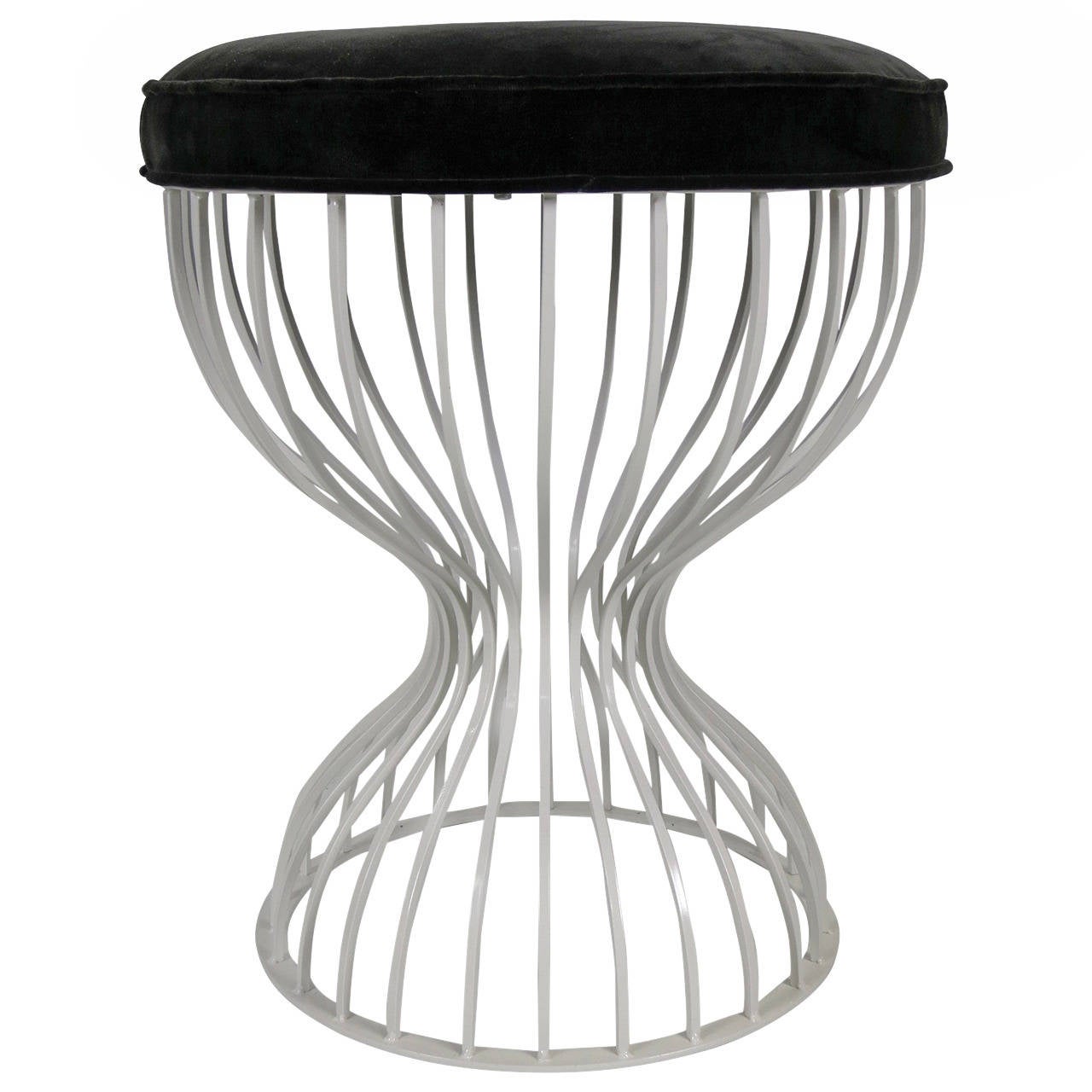 Hourglass Form Stool with Velvet Seat at 1stDibs