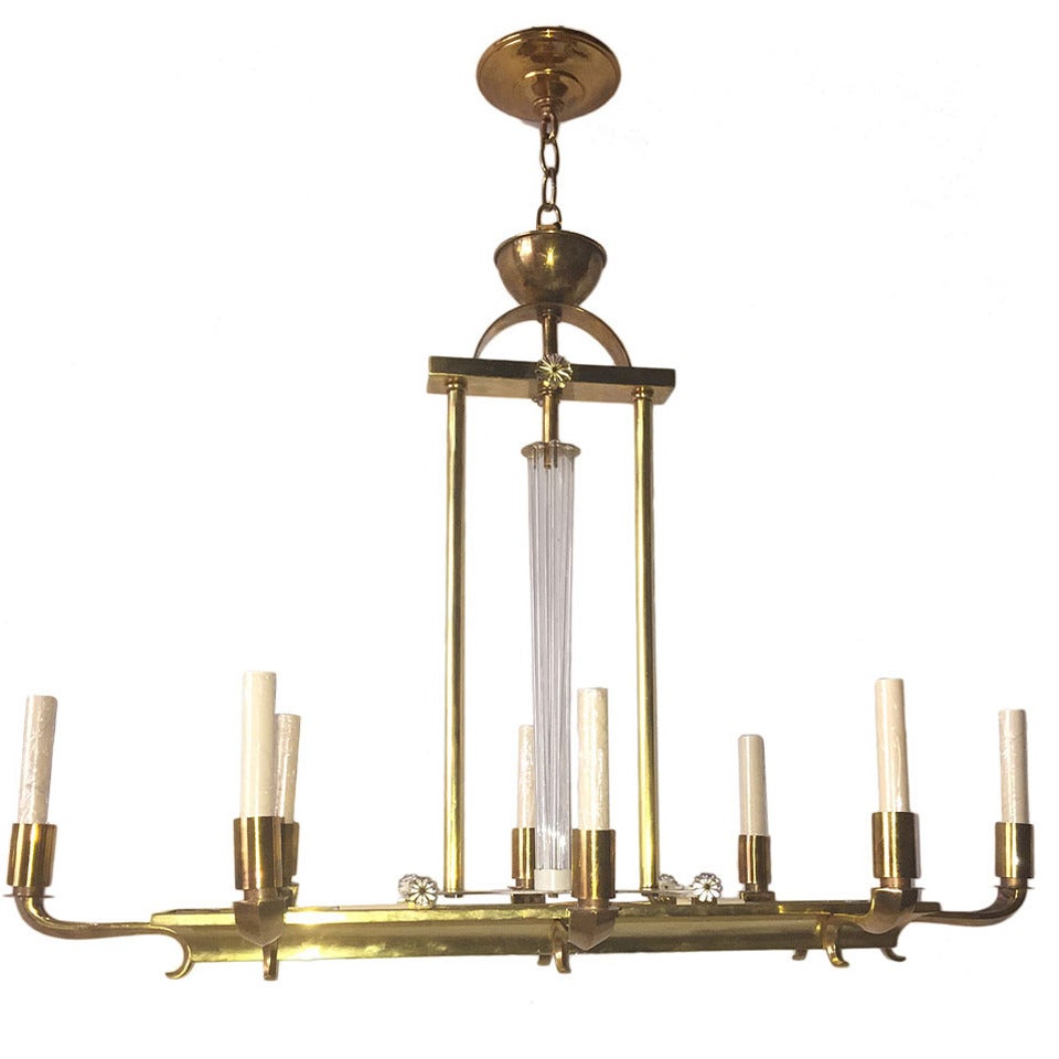 French Moderne Horizontal Chandelier at 1stDibs
