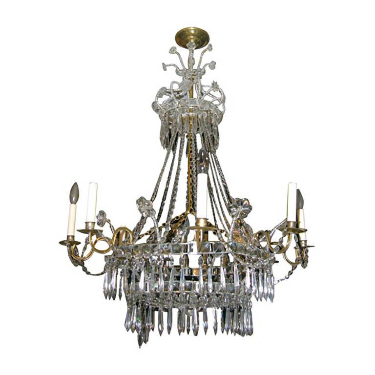 Swedish Neoclassic Crystal Chandelier For Sale at 1stDibs