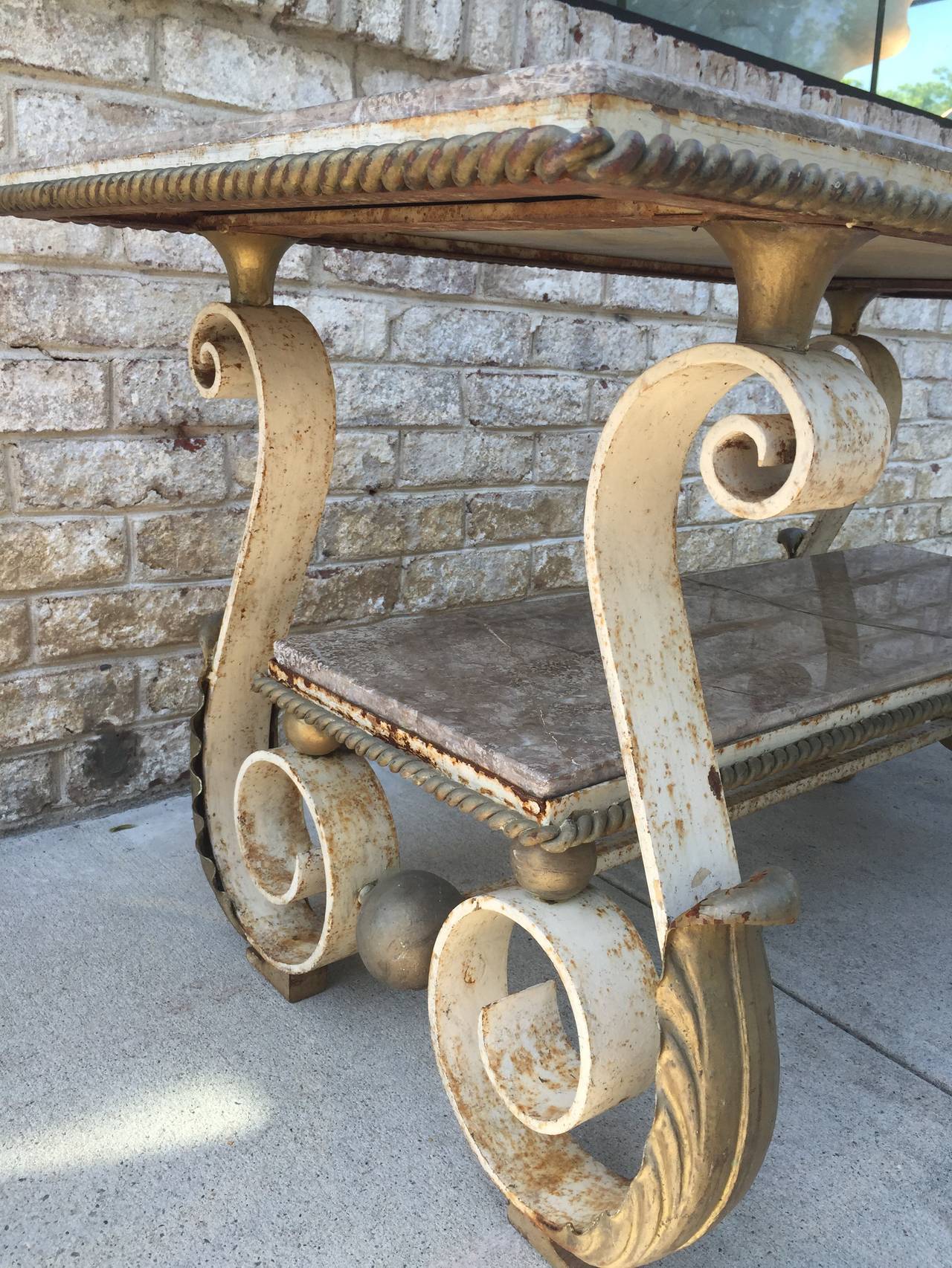 Scrolled Iron Table after Gilbert Poillerat For Sale at 1stdibs
