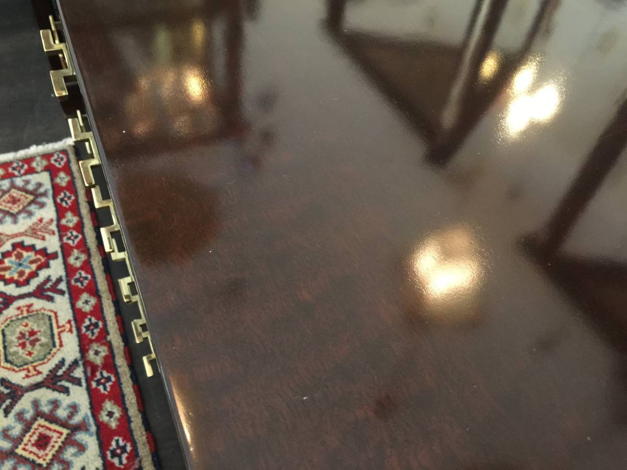 Dark Stain Burl Wood with Original Brass Key Hardware For Sale