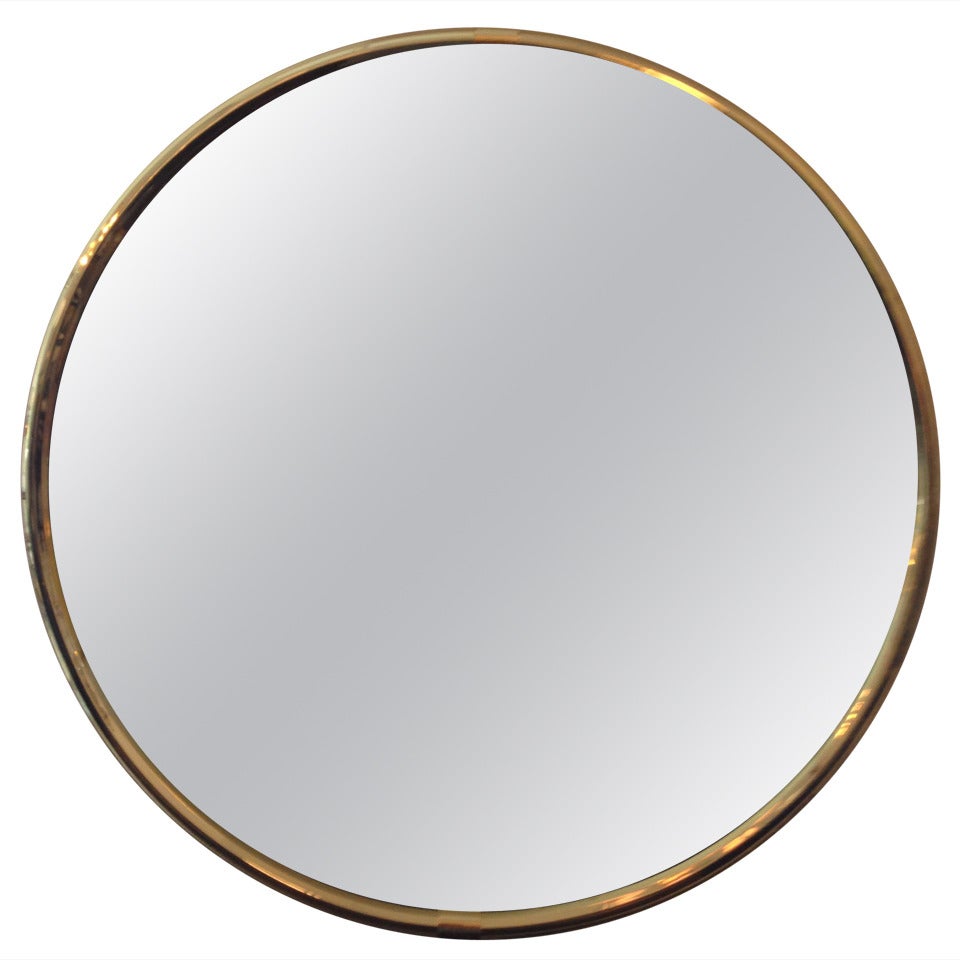 Vintage Brass Wall Mirror at 1stDibs