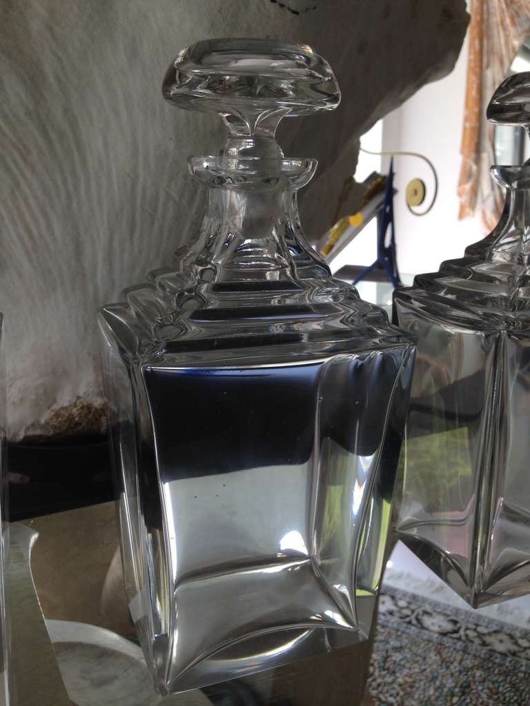Art Deco Thick Crystal Decanters For Sale at 1stDibs