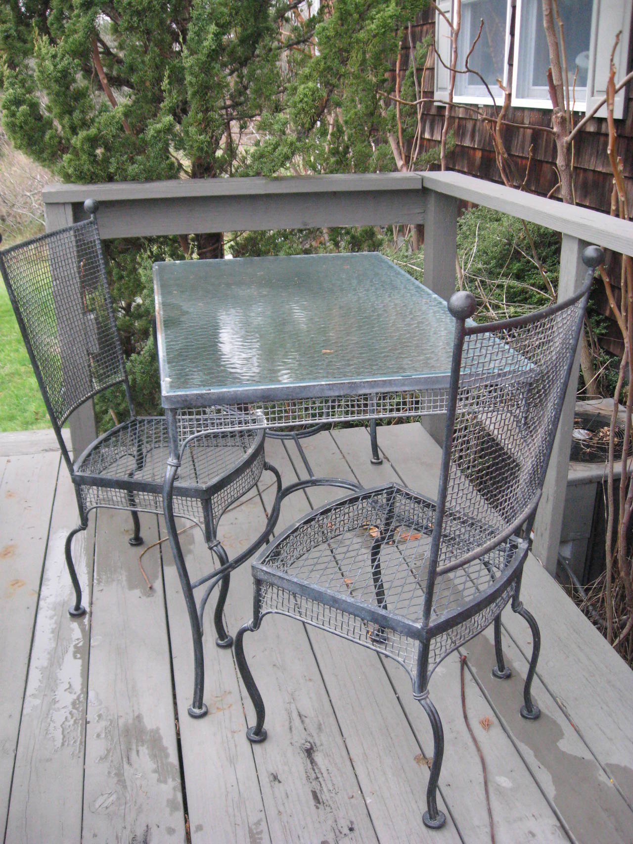 MidCentury Pair of Russell Woodard Iron Lounge Chairs at 1stDibs