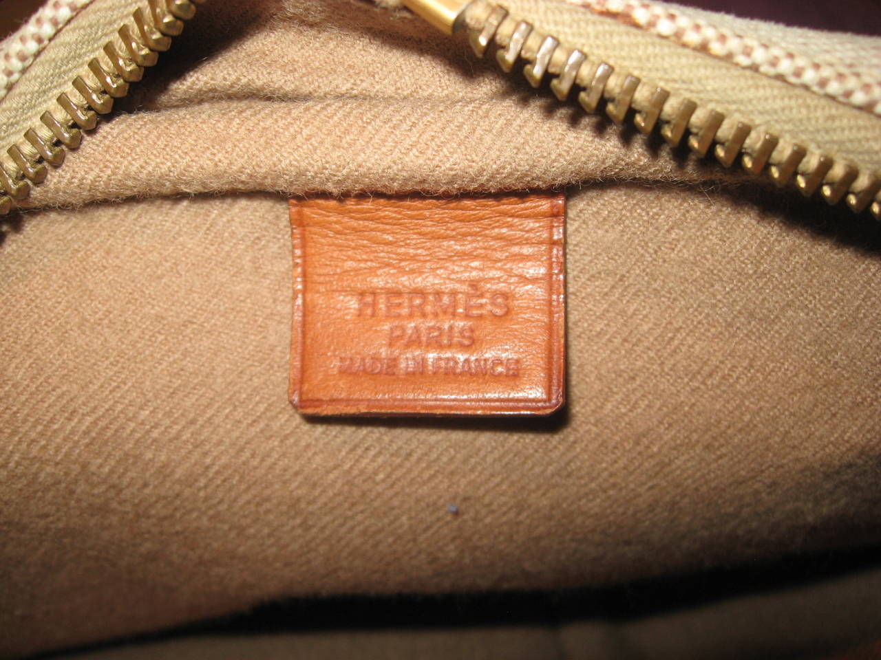Hermes Equestrian Vintage Canvas and Leather Bag at 1stdibs