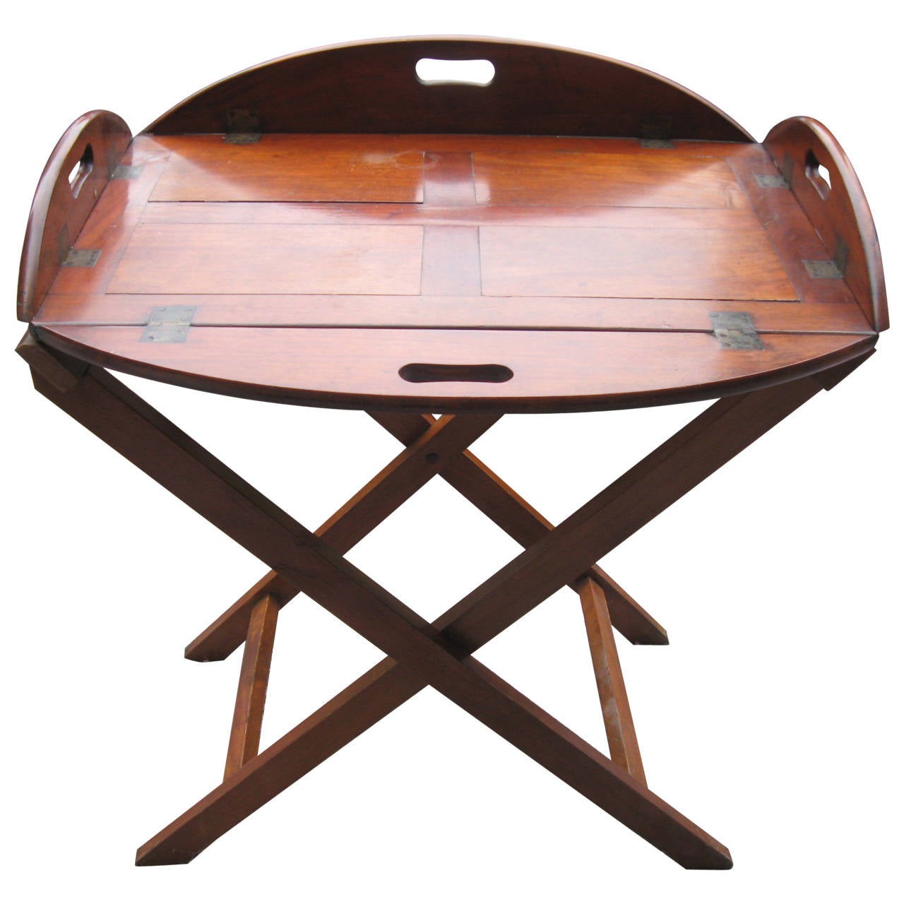 19th Century English Mahogany Butlers Tray Table For Sale at 1stdibs