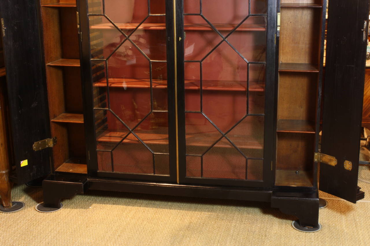 English Neoclassical BlackLacquered Bookcase at 1stDibs black