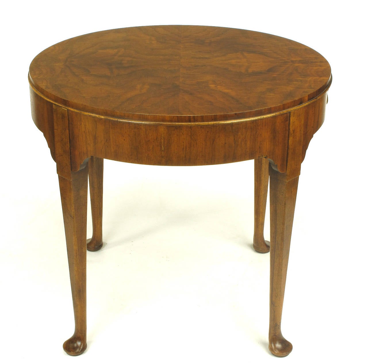 Baker Furniture "Milling Road" Figured Walnut Regency Side Table at