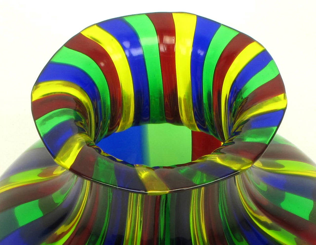 Italian Handblown Art Glass Vase with Bowl by Oggetti For Sale at 1stDibs art glass vases and