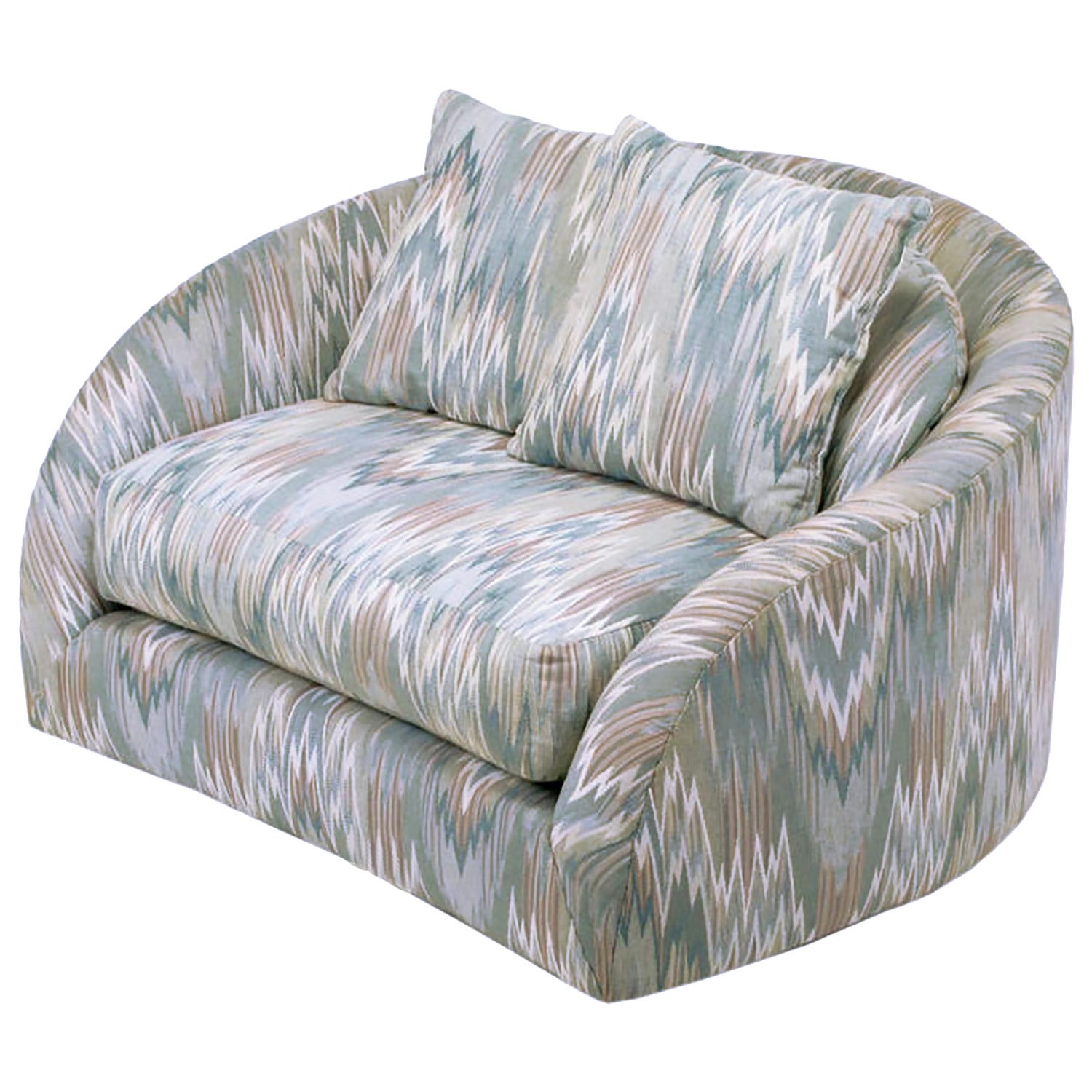 Swivel Tub Chairs in Turquoise Ultra Suede at 1stDibs