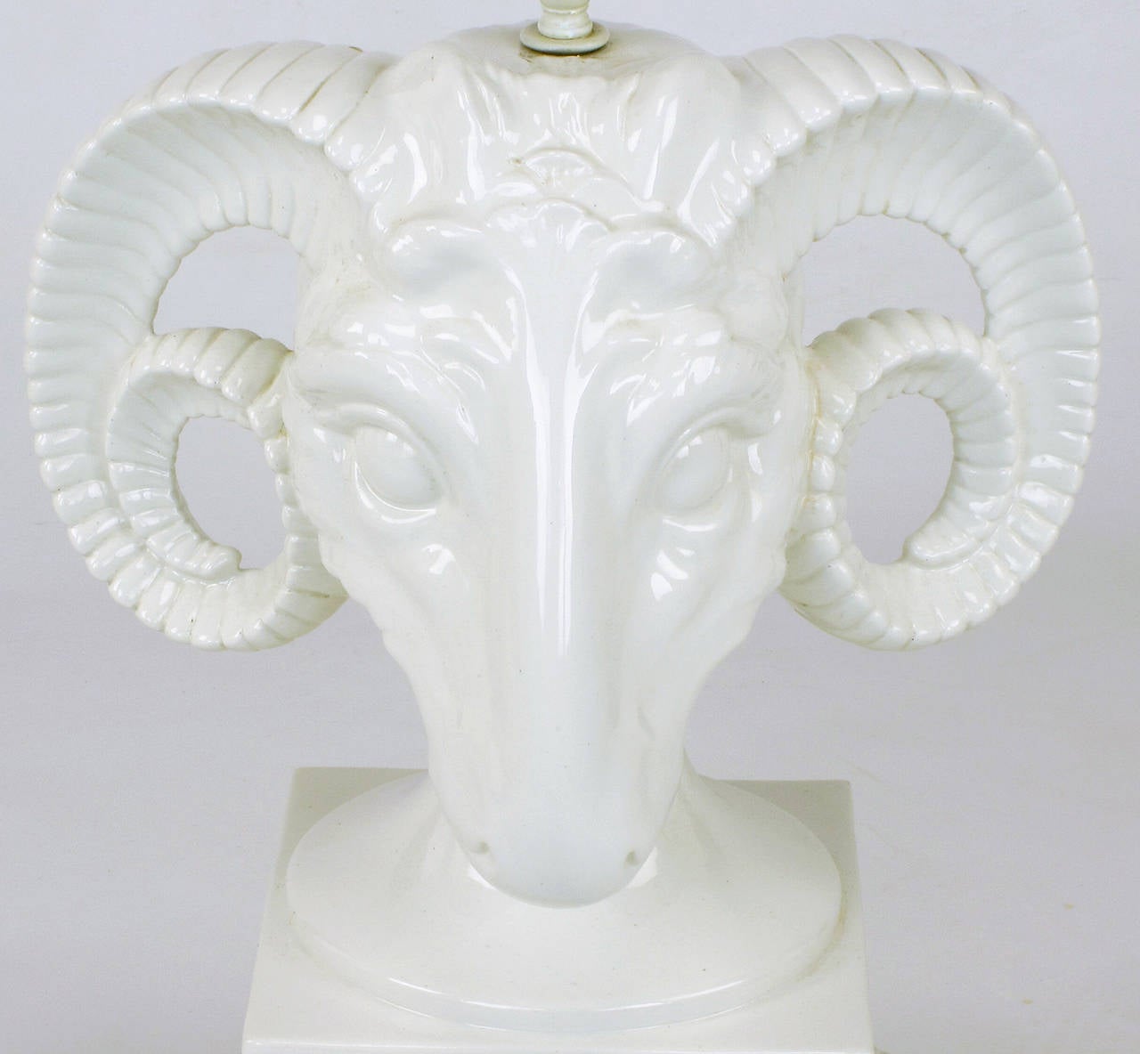 Chapman White Ceramic Ram's Head Table Lamp For Sale at 1stDibs rams