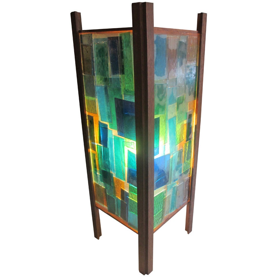 Libby Pratt Stained Glass Lamp at 1stDibs fused glass lamps, modern stained glass lamps