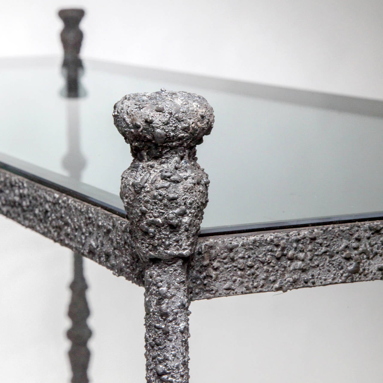 Glass and Iron Console Table at 1stDibs