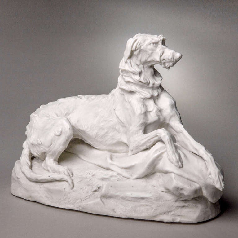 Parian Ware Hound Sculpture For Sale at 1stdibs